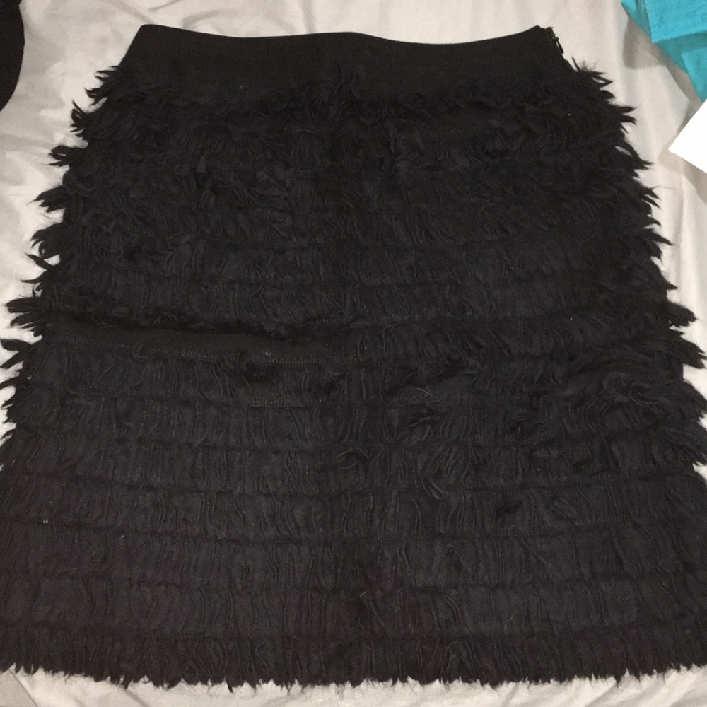 Moschino Jeans vintage black hair fringe skirt